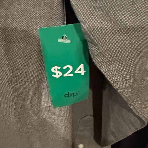 NWT Dip Men's Casual Gray Button-Down Shirt - Picture 4 of 5